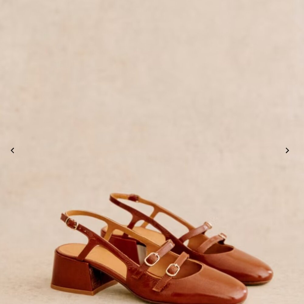 BRAND NEW Sezane paula babies — double strap mary janes in Polished camel